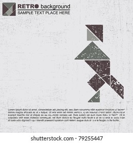 Grunge tangram people