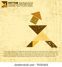 Grunge tangram people