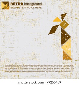 Grunge tangram people