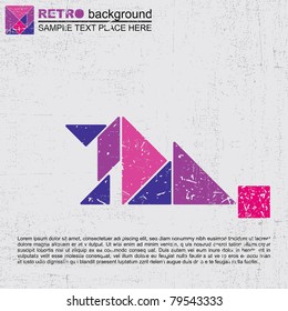 Grunge tangram people