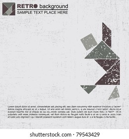 Grunge tangram people