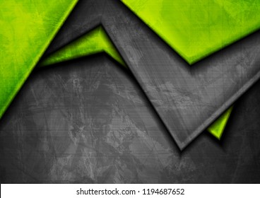 Grunge tech material contrast green and dark grey corporate texture background. Vector illustration