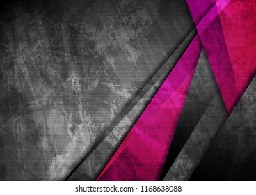 Grunge tech material contrast pink and dark grey corporate texture background. Vector illustration