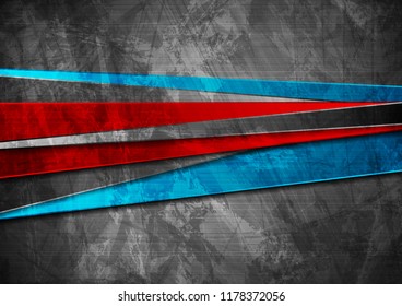 El material de tecnología gruesa contrasta con el fondo de textura corporativa rojo, azul y gris oscuro. Ilustración del vector