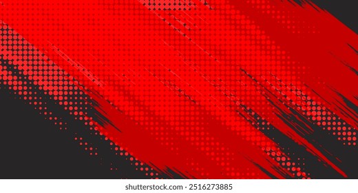 Grunge material de tecnología de contraste de fondo de textura corporativa rojo y negro. Ilustración vectorial