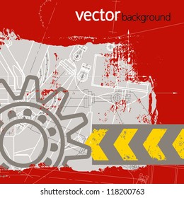 Grunge technology background, vector illustration