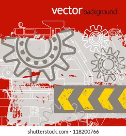 Grunge technology background, vector set 2