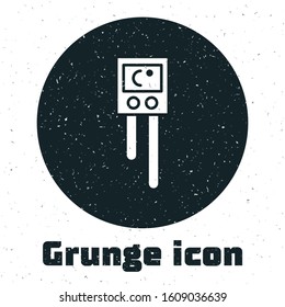 Grunge Temperature and humidity sensor icon isolated on white background.  Vector Illustration