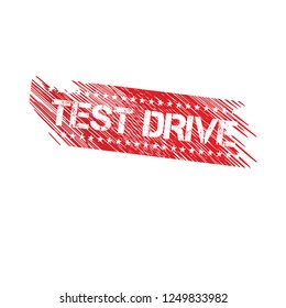 Grunge test drive emblem, label, badge, logo, seal. grunge test drive sticker