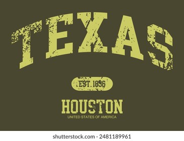 grunge texas army typography, grunge Texas College Academy printing, Vintage typography college varsity Texas state slogan print for tee t shirt or sweatshirt.eps