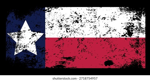 Bandeira do Grunge Texas. Bandeira de Texas.eps10