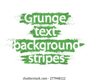Grunge text background stripes. Green color lines. Vector clip art isolated on white 