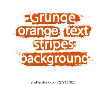 Grunge text background stripes. Orange color lines. Vector clip art isolated on white