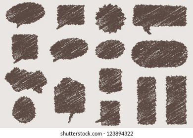 grunge text balloons set