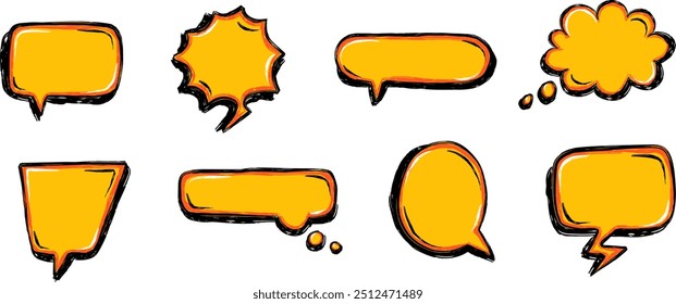 Grunge Textblase handgezeichnete Stilsammlung