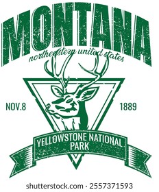 GRUNGE TEXT AND VECTOR ART GREEN AND ANTELOPE HORNS