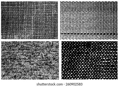 Grunge textile set. Vector illustration.