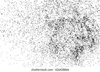 Grunge texture. Abstract grainy background. Isolated grungy effect. Grain overlay. Dusty dirty black textured surface. Distress design elements. 