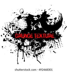 Grunge texture. Abstract template background. Vector drops illustration.