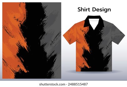Grunge texture background. Abstract black brush stroke texture on an orange background. grunge vector illustrator