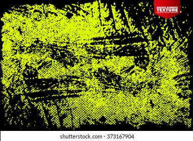 Grunge texture background - abstract isolated yellow texture on black background -stock vector design template