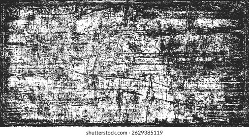 Fondo de textura de papel. Grunge blanco y negro. Textura de superposición de tensión. Polvo superficial Abstractas y concepto de fondo de pared sucia áspera. Efecto desgastado, desgarrado y desgastado. Ilustración vectorial, EPS 10.