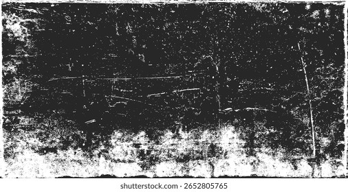 Fondo de textura de papel. Grunge blanco y negro. Textura de superposición de tensión. Polvo superficial Abstractas y concepto de fondo de pared sucia áspera. Efecto desgastado, desgarrado y desgastado. Ilustración vectorial, EPS 10.