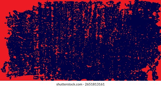 Grunge texture background with distressed red ink splatters on blue canvas. Perfect for urban posters, vintage effects, album covers, and edgy street-style designs.