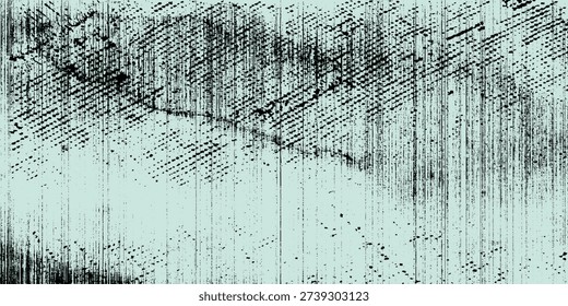Grunge Texture Background With Distressed Vertical Lines Retro Halftone Scratches and Abstract Cyan Patina