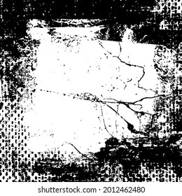 Grunge Texture Background Overlay in Black and White