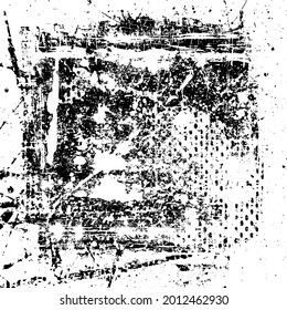 Grunge Texture Background Overlay in Black and White