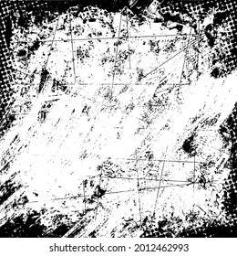 Grunge Texture Background Overlay in Black and White
