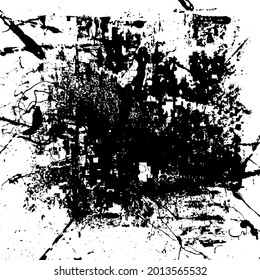 Grunge Texture Background Overlay in Black and White