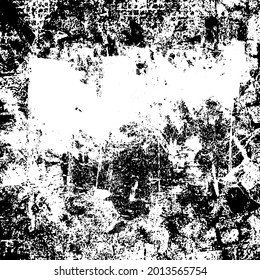 Grunge Texture Background Overlay in Black and White