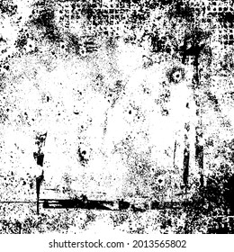 Grunge Texture Background Overlay in Black and White
