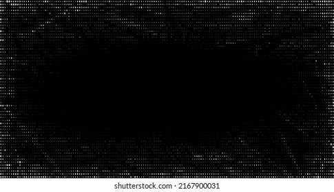 Grunge Texture Background. Overlay Dots Texture. Abstract Grain On Black Background. Grungy Speckle Effect. Mosaic Print Distressed Wallpaper. Pixelated Particles Backdrop.