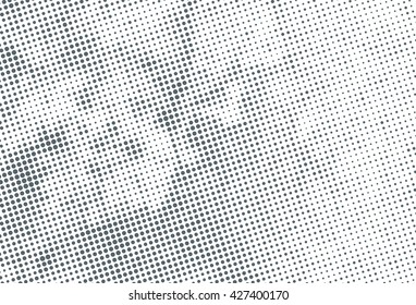 Grunge texture background, overlay effect with halftone offset design for artwork. Abstract scratch, dirty vector illustration with circles and dots.