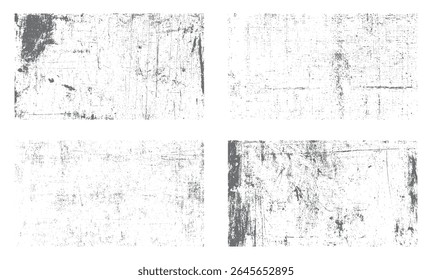 Sobreposições de fundo de textura Grunge. Efeitos de superfície rudimentares angustiados. Pacote de textura de arranhão de alta resolução.
