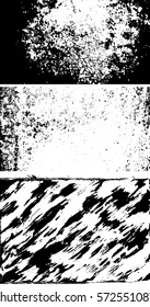 grunge texture background set, grungy overlay effect, black