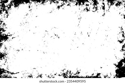 Grunge texture background vector, textured grungy black vintage design element in old distressed paper or border illustration, scratches grime and grungy lines for transparent photo overlay template