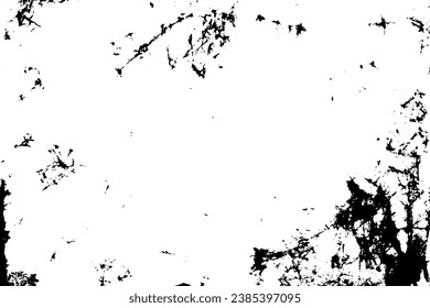 Grunge texture background vector, textured grungy black vintage design element in old distressed paper or border illustration, scratches grime and grungy lines for transparent photo overlay template