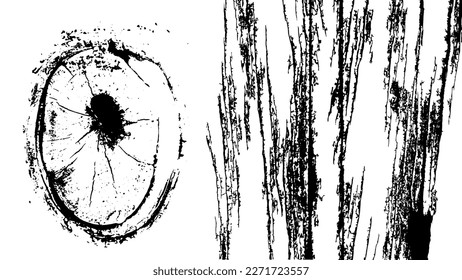 Grunge texture background.Black and white images of the cross-sectional surfaces of trees clearly show the lines and rings of trees.