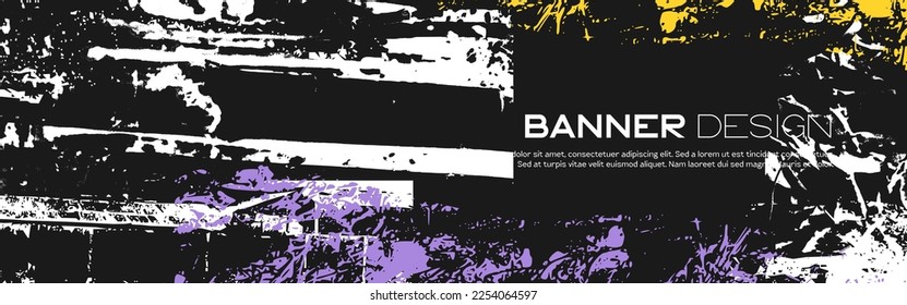 Diseño de pancartas de textura gruesa sobre fondo oscuro
