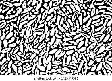 Grunge texture of barley grains. Overlay template. Vector illustration