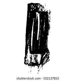 Grunge texture. Black brush on white. Vector template. Urban Background. Dust Overlay Distress Grain. Hand drawn illustration. Abstract shape for your design or scrapbook. 