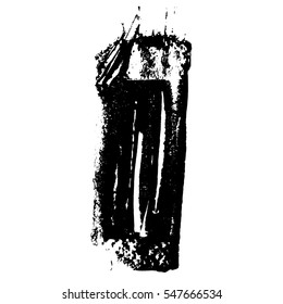 Grunge texture. Black brush on white. Vector template. Urban Background. Dust Overlay Distress Grain. Hand drawn illustration. Abstract shape for your design or scrapbook. 