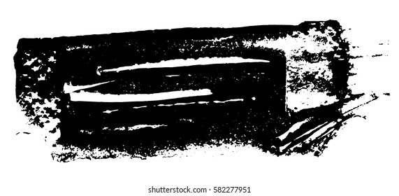 Grunge texture. Black brush on white. Vector template. Urban Background. Dust Overlay Distress Grain. Hand drawn illustration. Abstract shape for your design or scrapbook. 
