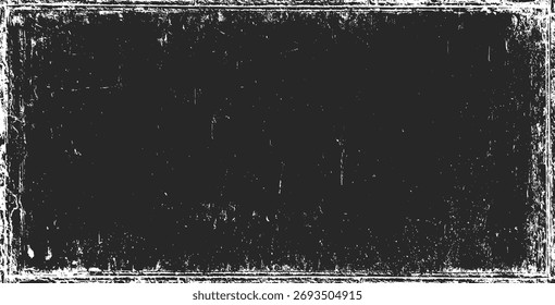 Fundo de textura Grunge com borda vintage e traçados de pincel abstratos. Angustiado, sujo, velho, retro, efeito de sobreposição para design, banner, modelo, quadro, arte gráfica. Ilustração vetorial, EPS 10.