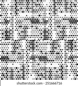 Grunge Texture with Black Halftone Dots .