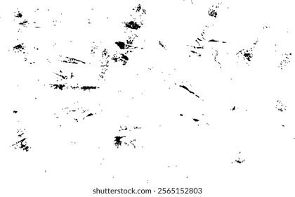 Grunge texture of black paint or ink brush strokes for design elements isolated on white background. Vector illustration